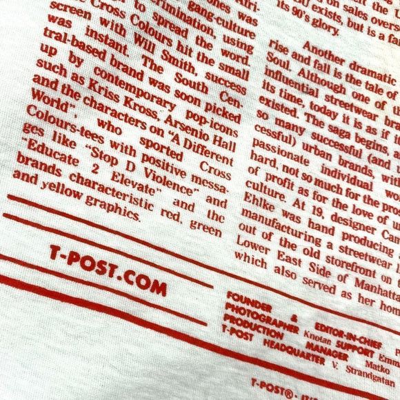 90s Cross Colors Hooded T-Post T-Shirt - Picture 9 of 10